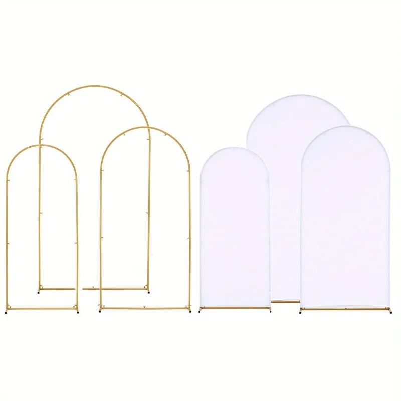

set Of 3 Wedding Arch Backdrop Stand With 3pcs White Arch