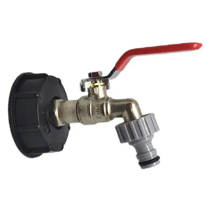 

IBC Tote Adapter S60 Coarse Thread x 16mm 1/2'' Water Tank Shut Off Ball Valve Garden Hose Tap Ton Barrel Faucet Connecter