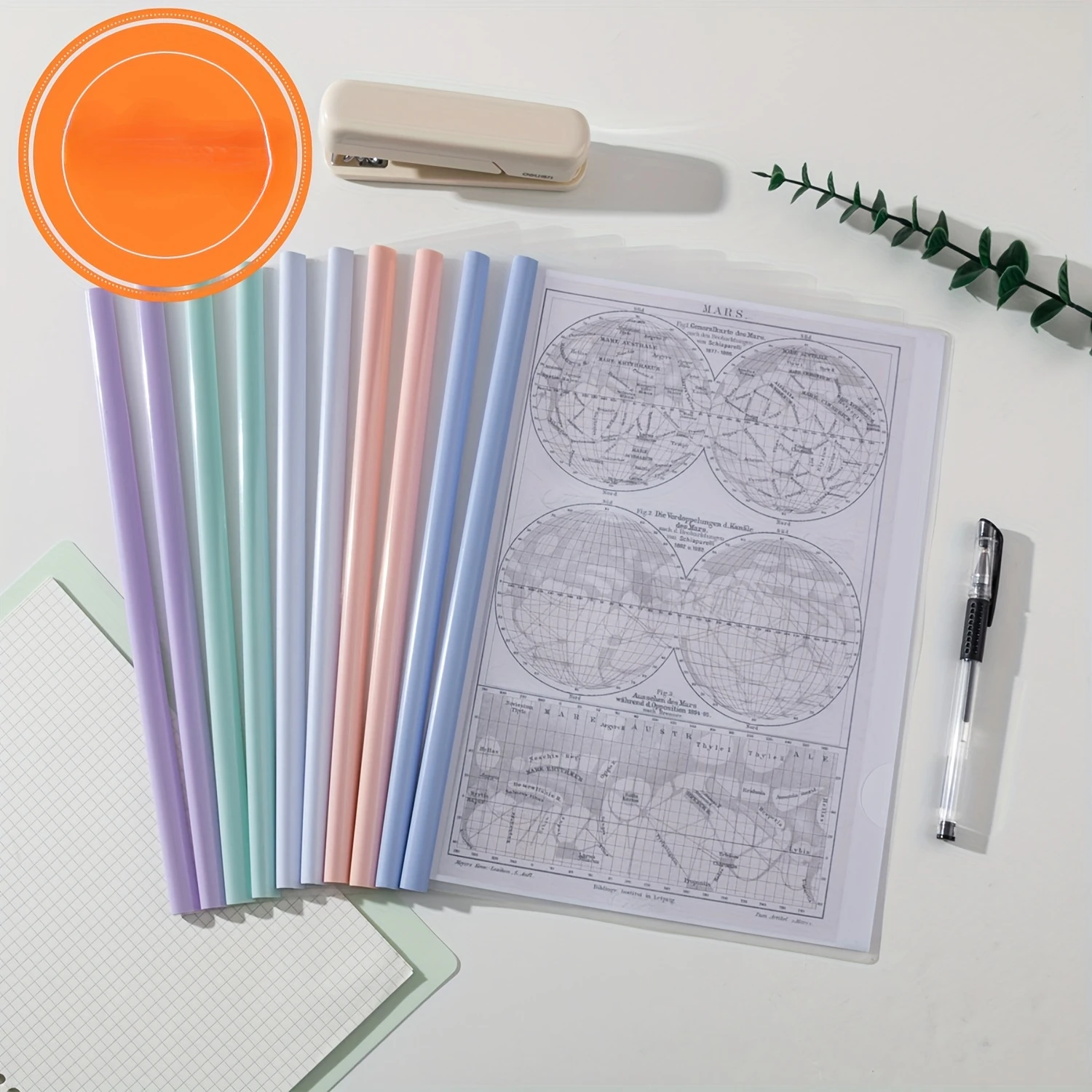 Random Color A4 Transparent Expandable File Folders | Thickened Lever Arch Clips For Reports And Resumes, Made Of Pp Material