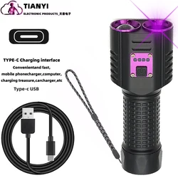 UV curing glue lamp household identification fluorescent agent purple light 365NM high power waterproof flashlight