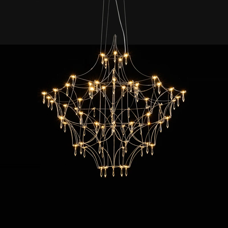 

Postmodern Starry Sky Crystal LED Hanging Lamps Chandelier Lighting Suspension Luminaire Lampen For Living Room