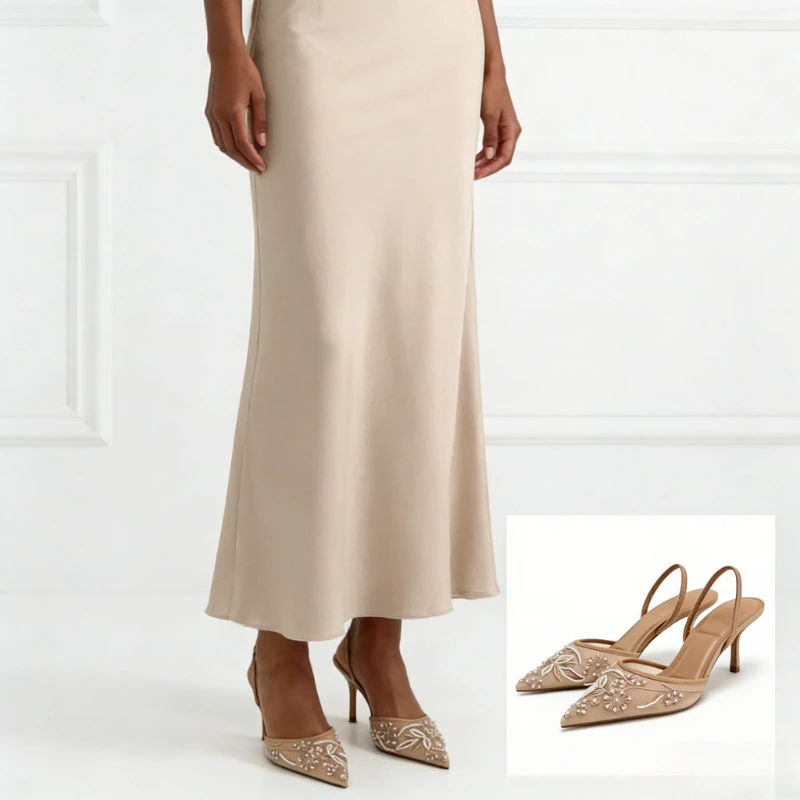 

Женские бежевые босоножки на каблуке с сетчатой вышивкой, сексуальные, с острым носком, на шнуровке с бусинами, с ремешком на пятке, на высоком каблуке, летние, элегантные, для банкетов и торжественных мероприятий