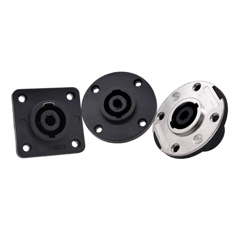 4 Pole Speakon Female Audio Connector Socket 4-Core Round Base 4 Pin for Professional Audio Equipment