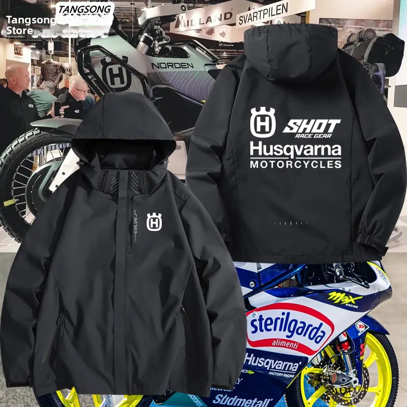 

Мотоциклетная куртка Husqvarna для бездорожья, мужская, 3-в-1, ветрозащитная, из полиэстера/нейлона, молодежная, модная верхняя одежда