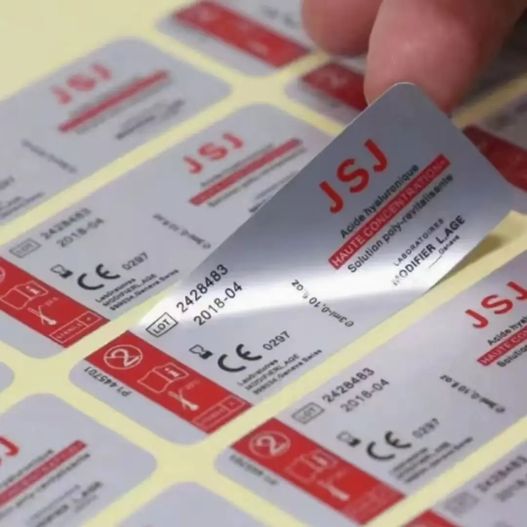 Niestandardowe Matowe Srebrne Naklejki Samoprzylepne z PVC, Odporne na Olej i Wodę, Etykiety Reklamowe dla Firm, Niestandardowe Oznaki Towarowe dla Naszej Firmy — zdjęcie produktu 3