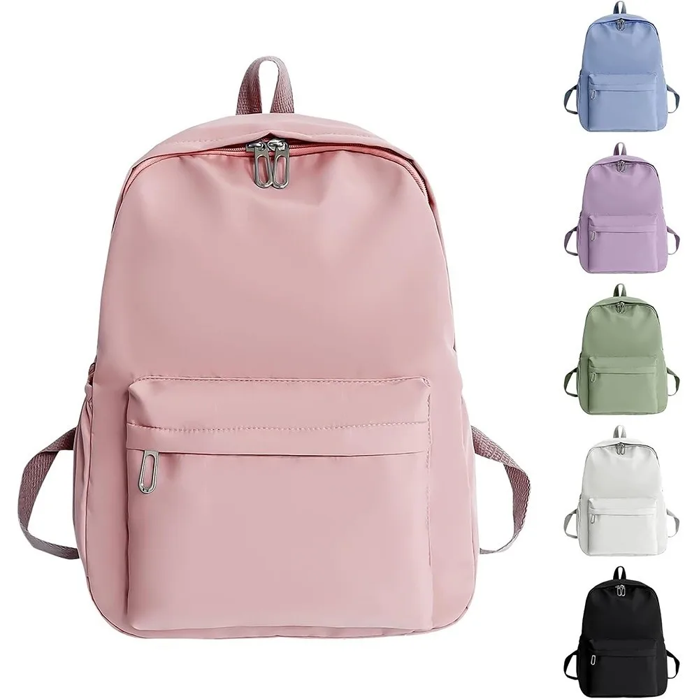 New Nylon Backpack Large Capacity Waterproof Double Shoulder Bag Soft Adjustable Rucksack Daypack Use