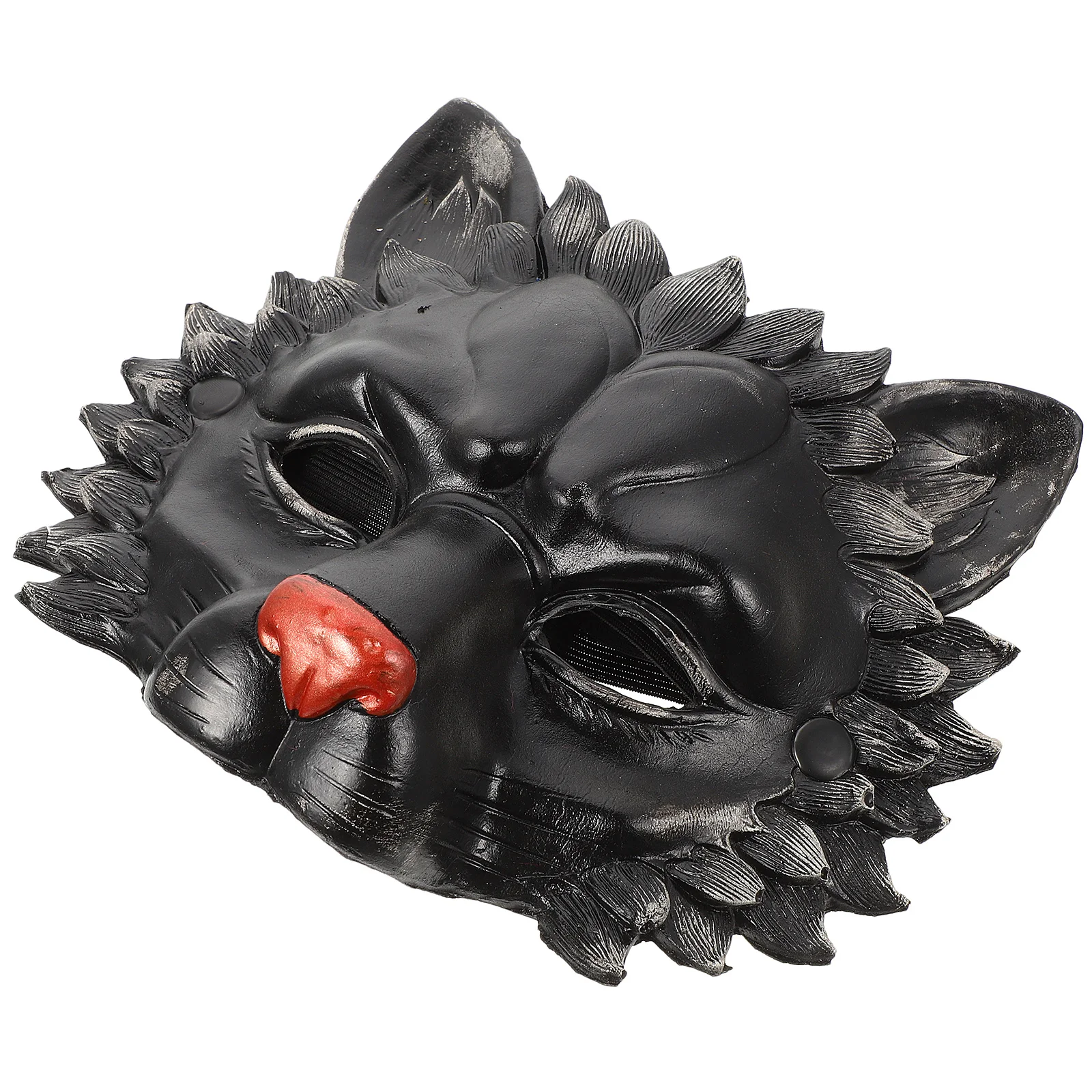 

3D Lion Mask Black Lifelike Design Halloween Cosplay Dance Party Masquerade Festival Comfortable Breathable Mesh