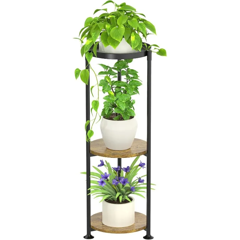 

3 Tier Tall Metal Plant Stand Indoor Outdoor, Corner Plant Stands For Indoor Plants Multiple, Heavy Duty Flower Pot Display