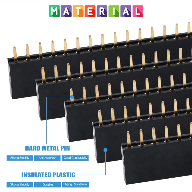 Imagem -05 - Single Row Fêmea Box Pcb Board Combination Kit Pin Socket Connector 2.54 mm Tipos 120 Pcs