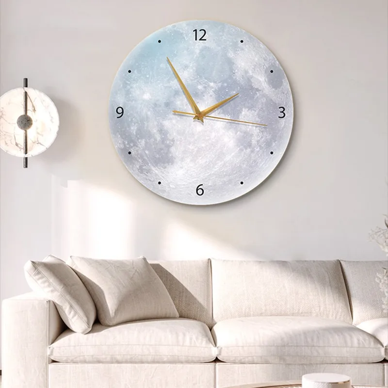 Light Emitting Diode Lamp Around Bright Round Planet Wall Clock Bedroom Decorative Painting Porch Crystal Porcelain Painting