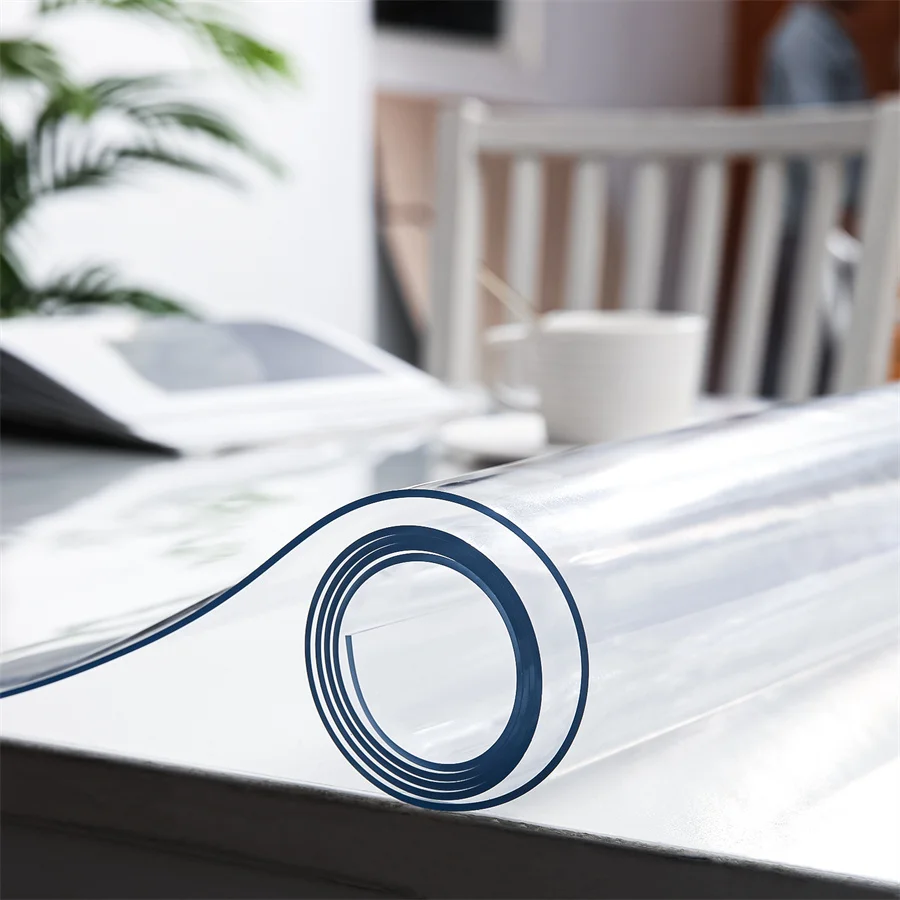 1.0mm Transparent PVC Desk Mat - Waterproof, Oil-Proof, Scratch-Resistant for Home Office