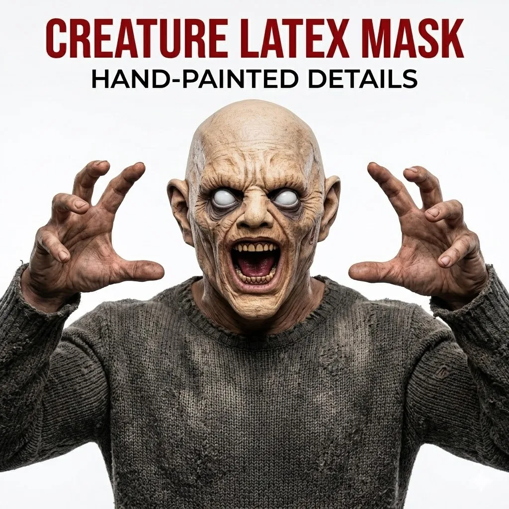Halloween Horror Latex Mask Howling Demon Face Mask Scary Ghost Cosplay Costume Accessory For Adults