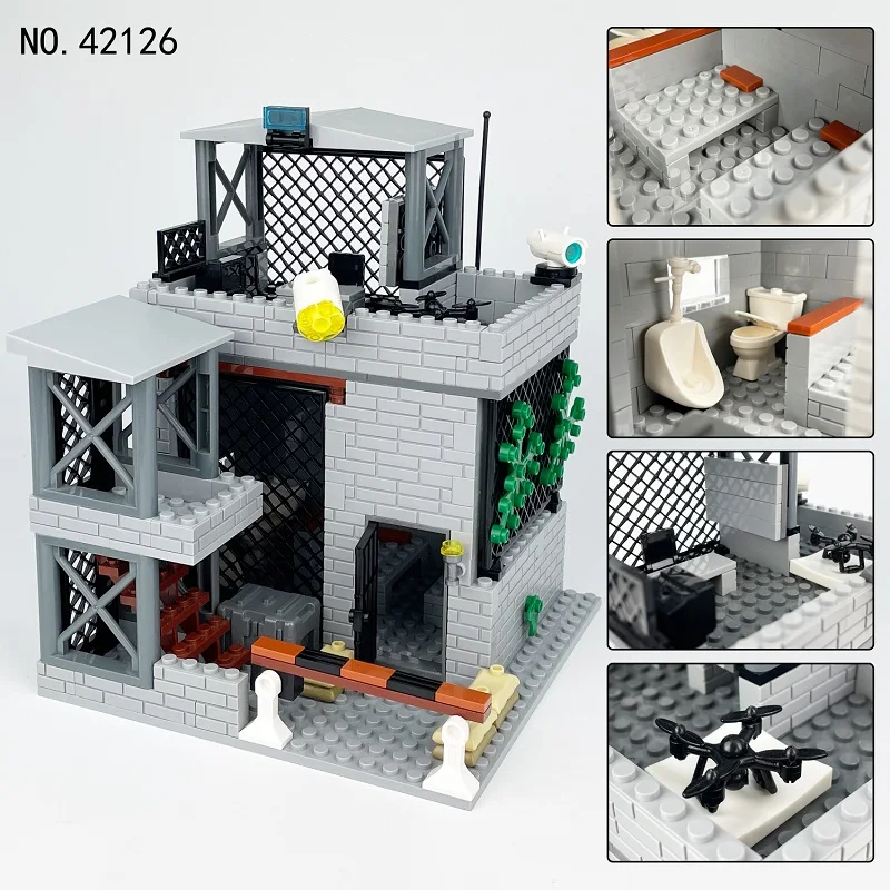 

Военные базовые строительные наборы кирпичей, защитная базовая башня для армейских мини-фигурок, набор аксессуаров, архитектурные игрушки