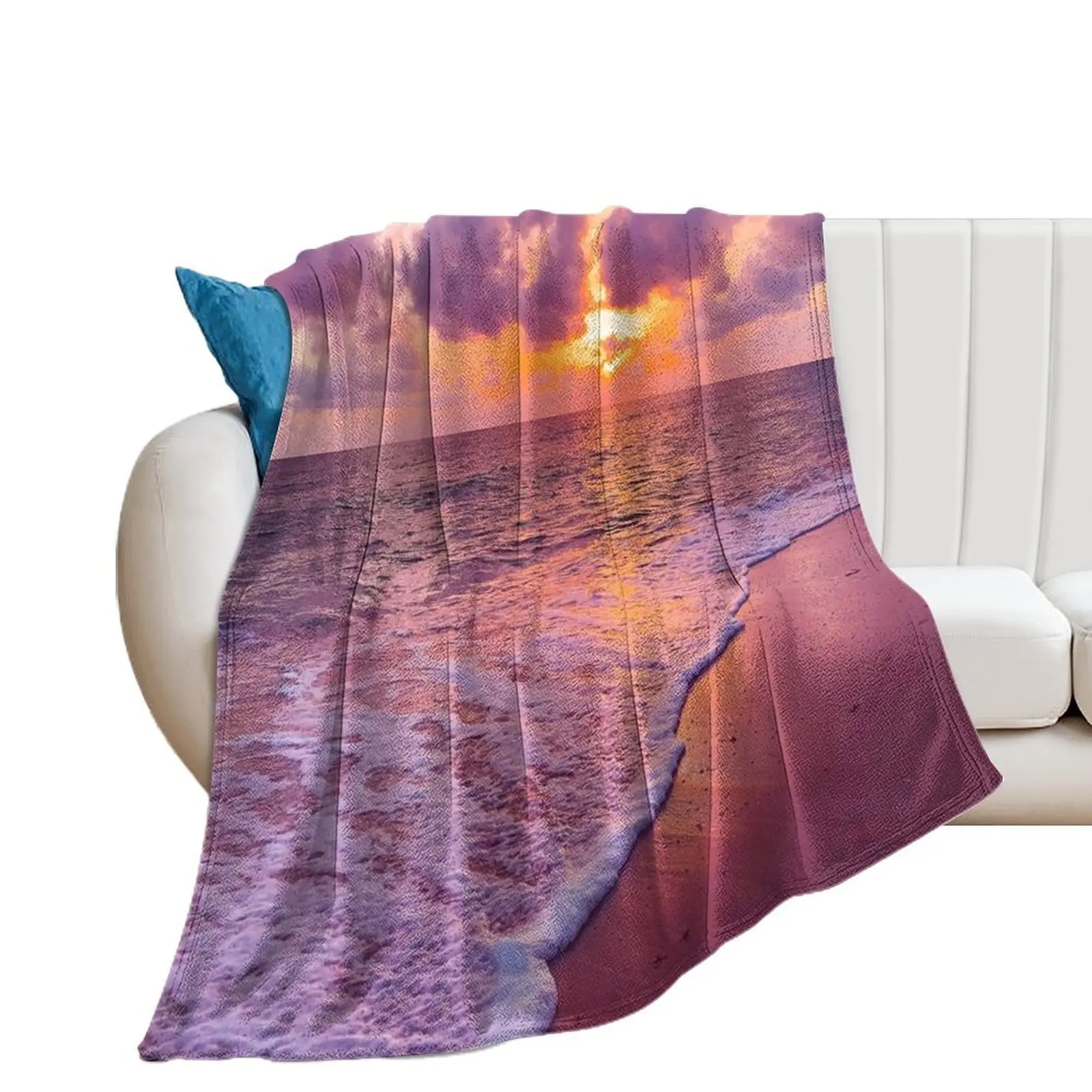 

Sunset Purple & Gold Throw Blanket Baby blankets and throws Bed linens Blankets