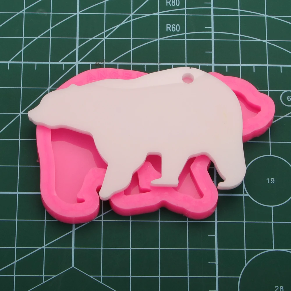 DIY Shiny Silicone key ring mold Silicone Mother bear baby bear Mold for Key Chain DY0049