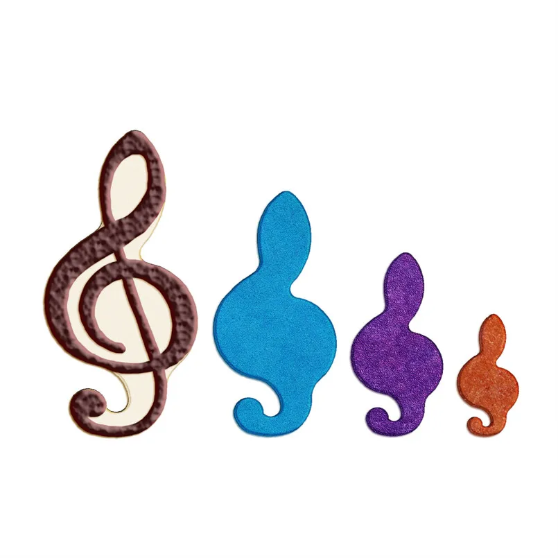 Four Specification Music Cartoon Symbols High Notes,Plastic Mold,Cake Fondant Tools,Cookie Sushi and Fruits Cutters