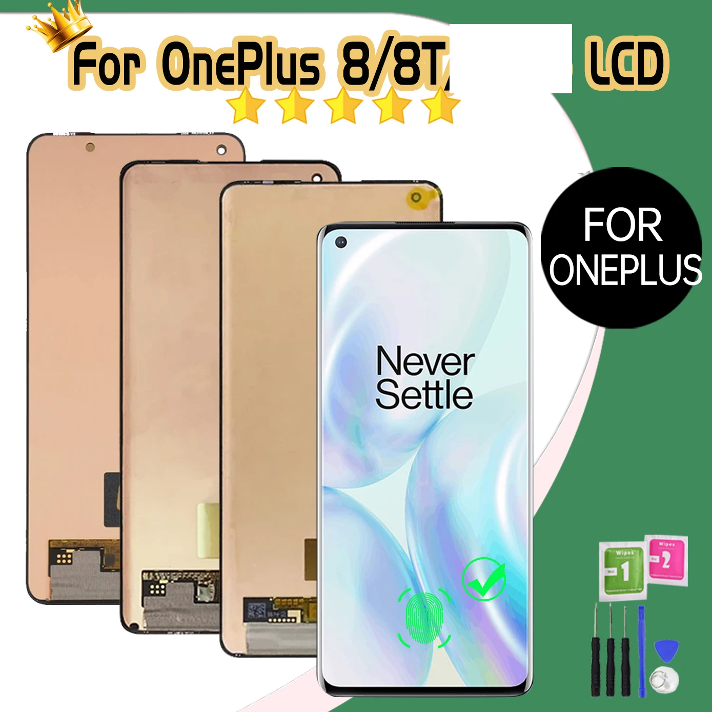 High Quality OLED Screen For OnePlus 8 LCD Display Screen Touch Panel OLED 1+8 1+8T For Oneplus 8 8T LCD Digitizer Replacement