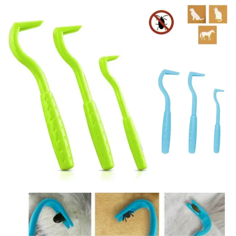 

3Pcs Pet Flea Remover Tool Kit Plastic Scratching Hook Remover Pet Cat Dog Grooming Supplies Tick Picker Pet Accessories