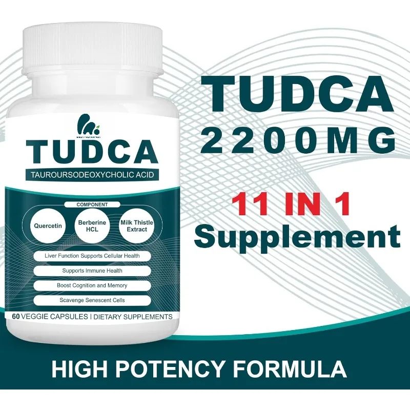 2200MG TUDCA supplement bile salt complex capsules for liver cleansing and digestive health -60 capsules