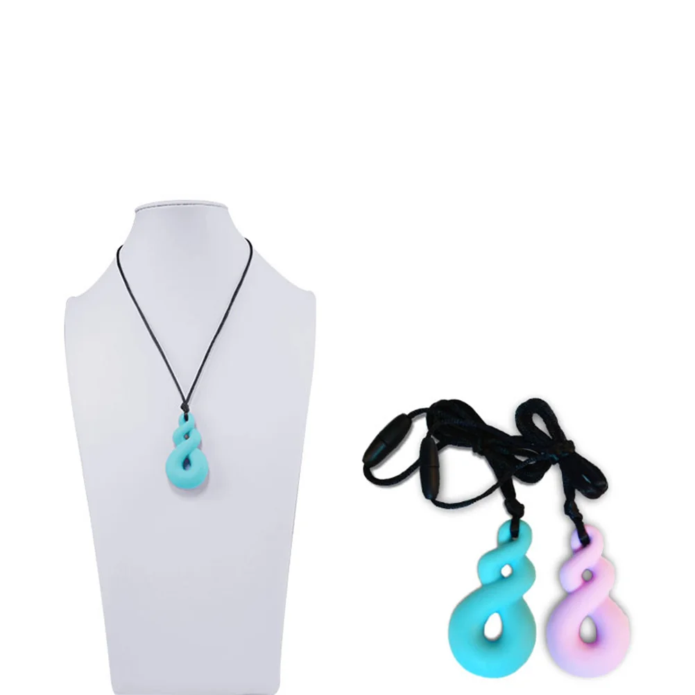 2 Pcs BPA-free Chew Necklace Chewing Pendant Phthalate-free for Adhd Tear Resistant
