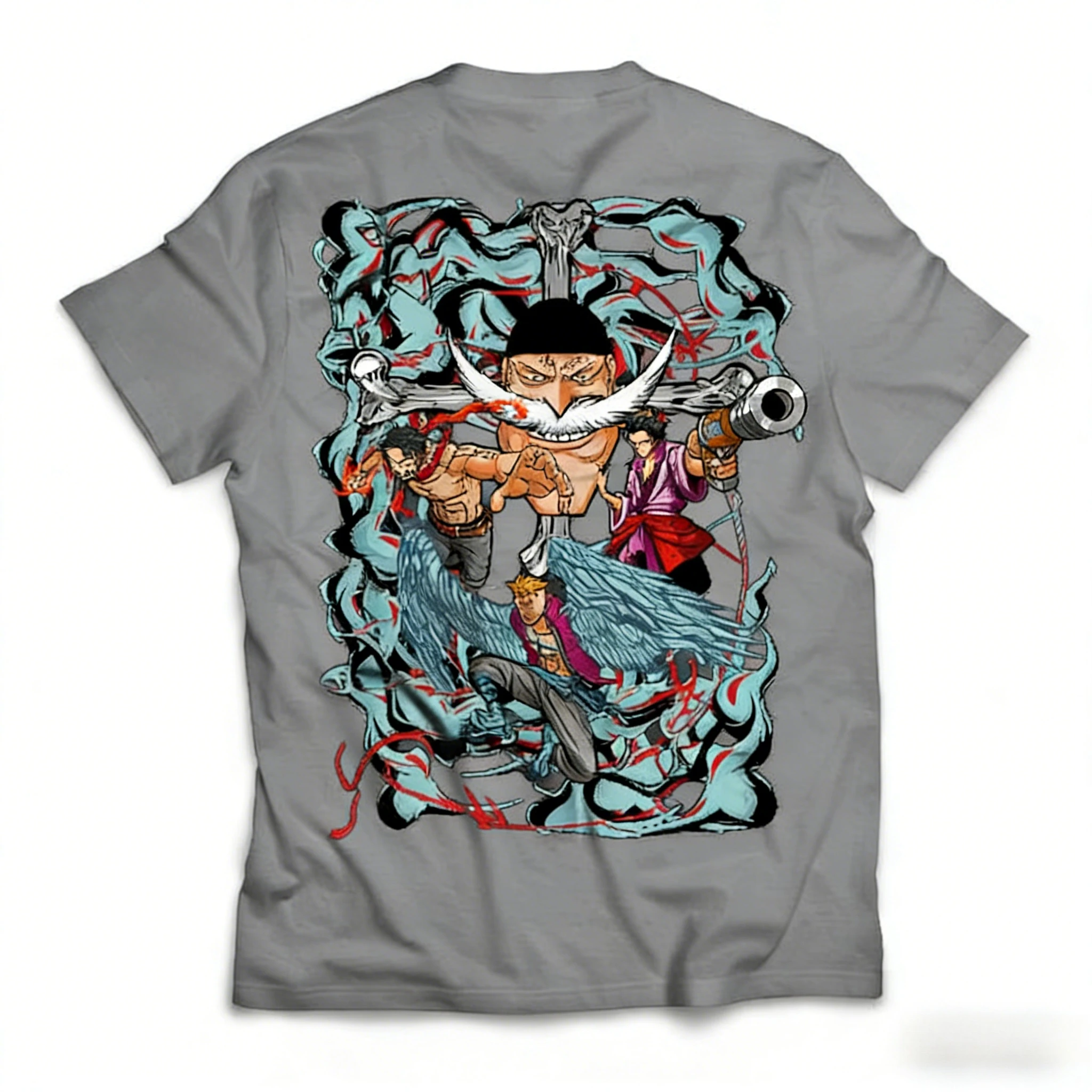 Whitebear القراصنة الرجال والنساء 2026 صيف جديد أنيمي مطبوعة الأمريكية عادية الوالدين الطفل القطن قصير الأكمام