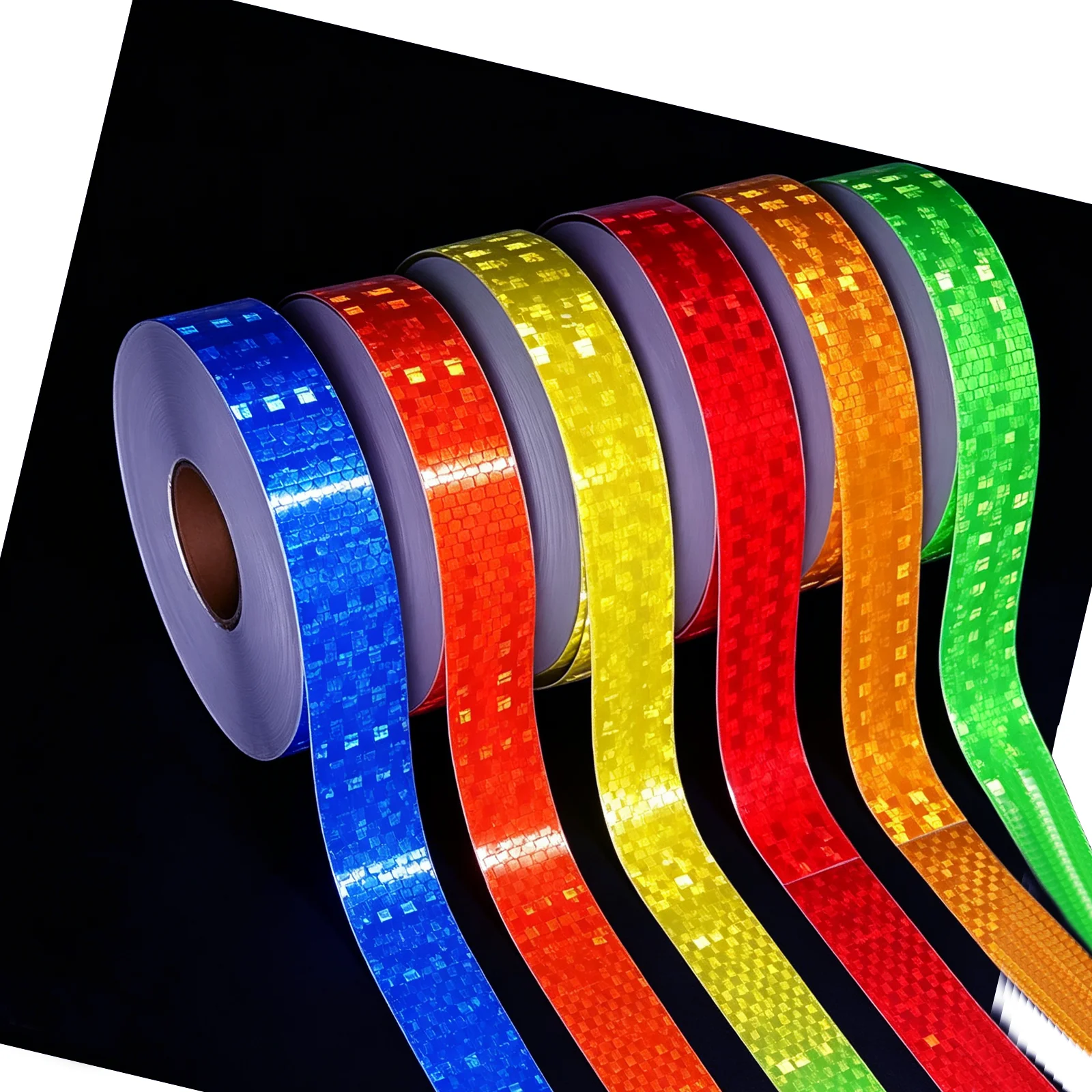 0.98-inch Reflective Car Sticker, Outdoor Warning Tape Strip, White/Red/Fluorescent Uellow Reflective Safety Strip