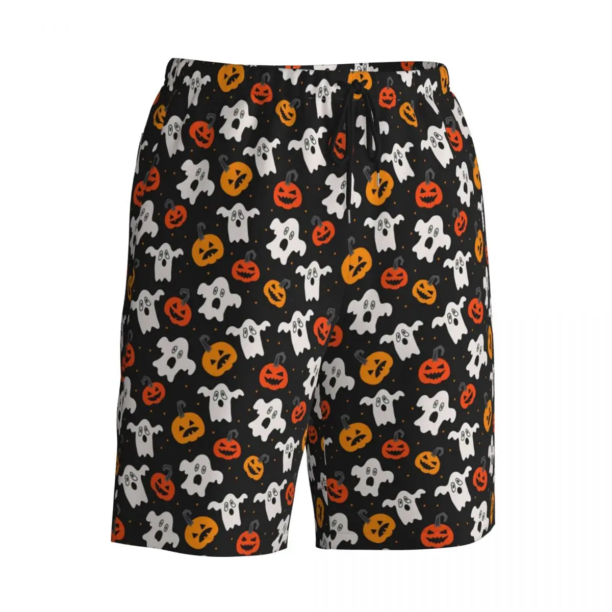 Halloween espírito board shorts verão diversão fantasma clássico praia calças curtas homens surf secagem rápida gráfico troncos de natação