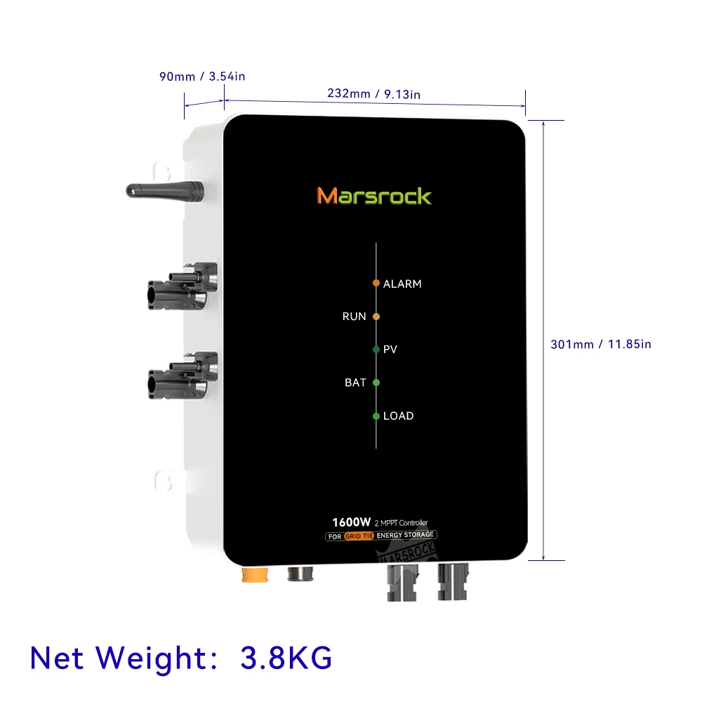 Imagem -03 - Micro Inversor Grid Tie 1600w 2mppt Controlador Ems Inteligente ac Sistema de Armazenamento de Energia Controlador Colado Internamente Função Ups