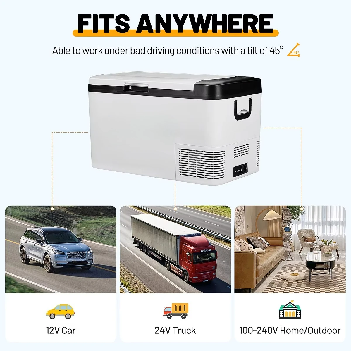 

18L 25L Capacity DC AC 12V 24V 220V Plastic Cooling Mini Compressor Fridge Freezer Portable Outdoor Camping