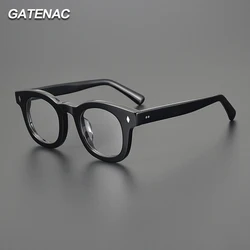 Gatenac Vintage Acetate Glasses Frame Men Retro Handmade Thicken Eyeglasses Frame Women Japan Luxury Brand Designer Eyewear
