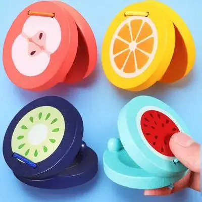 4 قطعة الصنجات الخشبية أداة قرع صغيرة تصميم فريد من نوعه إصبع الصنجانات الأنيقة الصوت صنجات الخشب