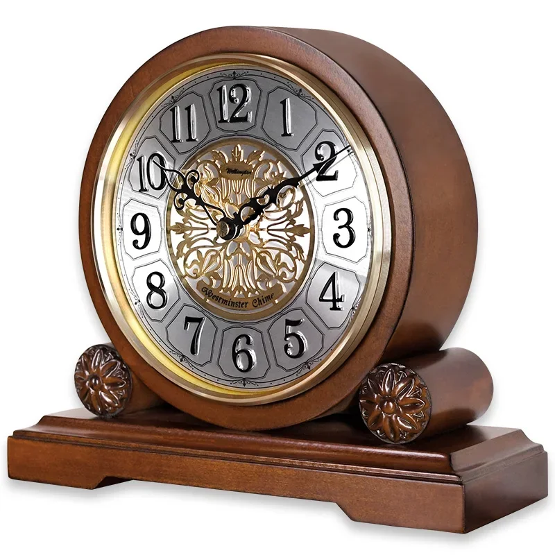 Europe Solid wood retro clock Tell the time Quartz clocks and watches battery powered classy home decor office clock