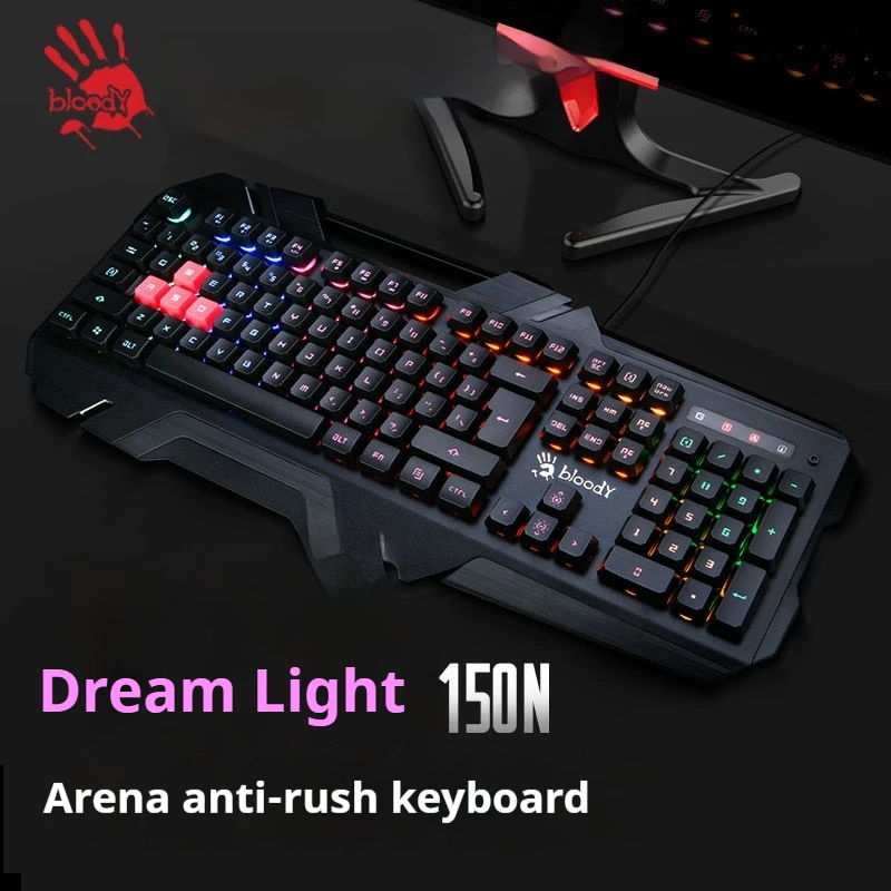 A4tech B150n B160n Wired Esports Gaming Keyboard Thin Film Abs Material Ergonomics Wrist Pad Laptop Desktop Computer Gaming Gift