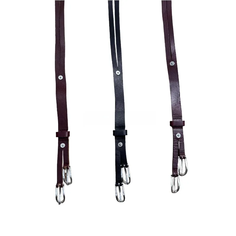 High Street Our Legacy Unisex Double-buckle Leather Belt Men Women Belts Apparel Accessories