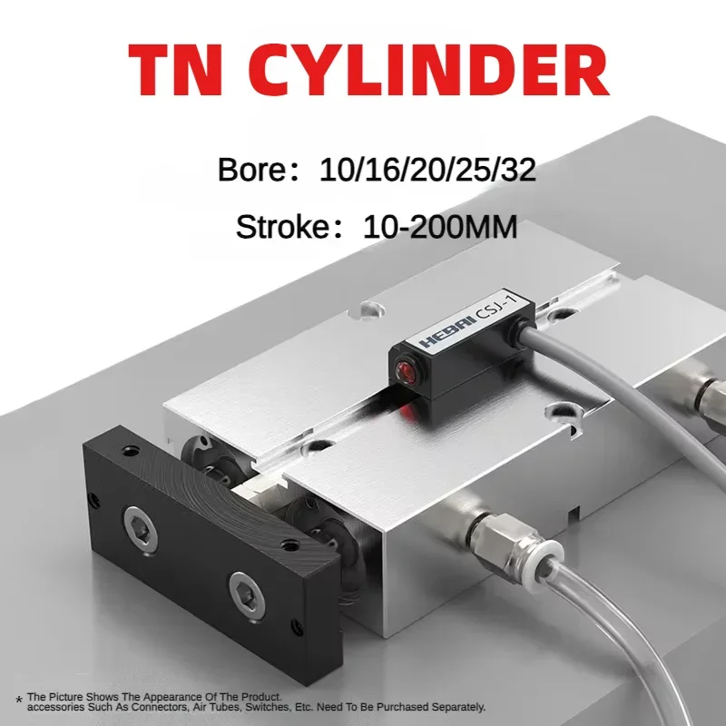 

Pneumatic Cylinder Double Twin-Rod TN 10 16 20 25 32mm Aluminum Alloy Stroke 30 40 50 60 80 100 150 200mm Air Cylinder