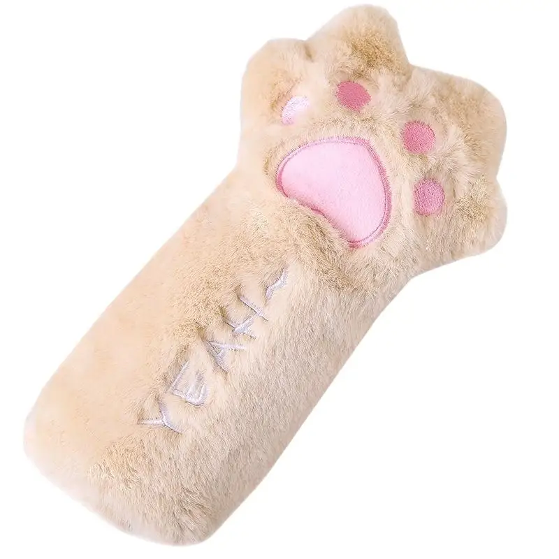 Cartoon Plush Cat Paw Pencil Case Large Capacity Storage Bag School Stationery Organizer Portable Multi Functional Pencil Pouch