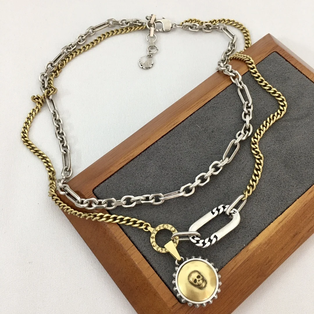

Punk-style Skull Double-Layer Stainless Steel Unisex Necklace