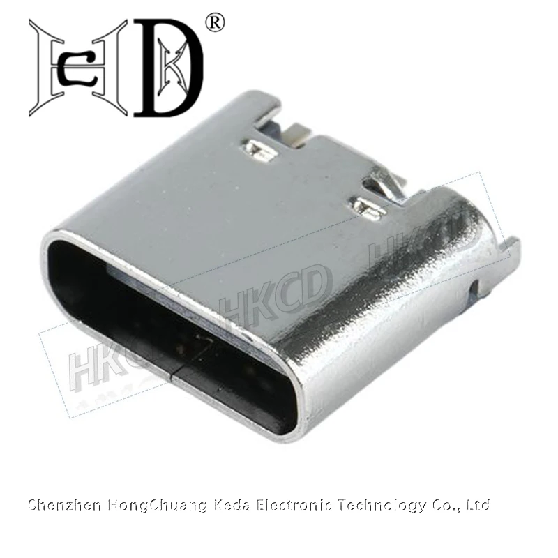 5PCS Type C USB-3.1 2 6 Pin Connector Type-C Socket SMD DIP Female Jack For PCB High Current Charging Port Transfer Data