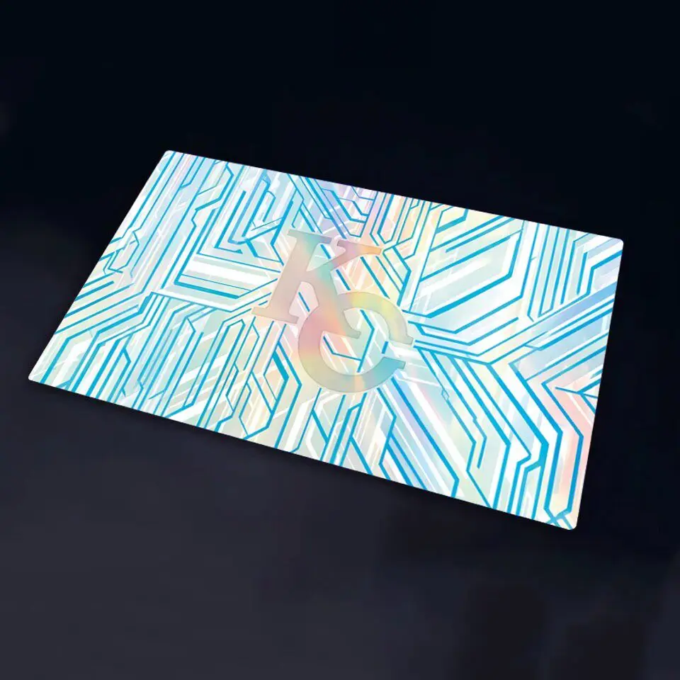 600x350mm Suitable for Yu-Gi-Oh! Kaiba Corporation Logo Flash Surface Playmat 1.5mmless Edge Single Rubber Board Game Card Pad