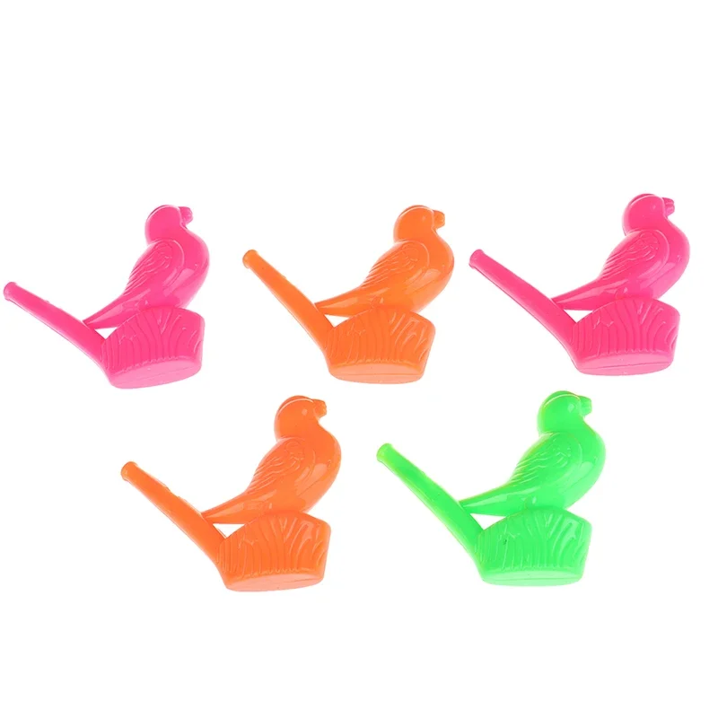 5Pcs Novelty Water Bird Whistle Colorful Plastic Party Whistles For Kids Musical Instrument Toy Noise Maker Toys