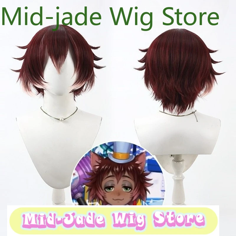 

Парик среднего нефрита Twisted Wonderland Gidel, парик для косплея, аниме, игра, ролевая игра, вечерние синтетические парики для Хэллоуина