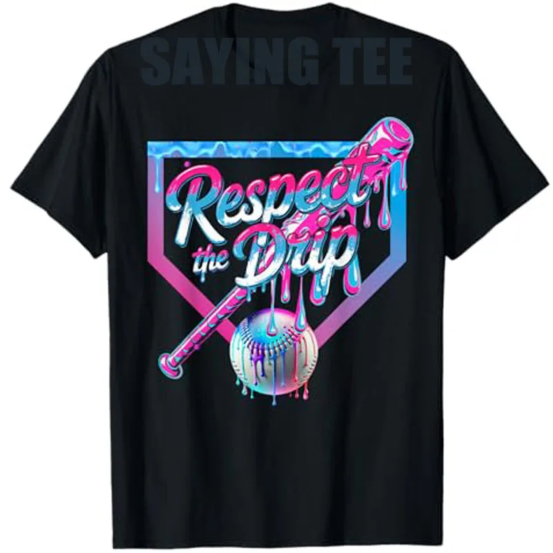 Ice Cream Drip Baseball Bat with Sprinkles Drip Youth Boys Baseball T-Shirt Sons Nephew Fashion Awesome Novelty Gift Y2k Tee Top
