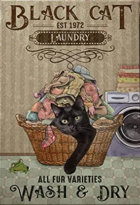 Cat Laundry Retro Metal Tin Sign,Sorting Out Life One Load at A Time Aluminum Metal Wall Decoration Retro Bar Sign Home