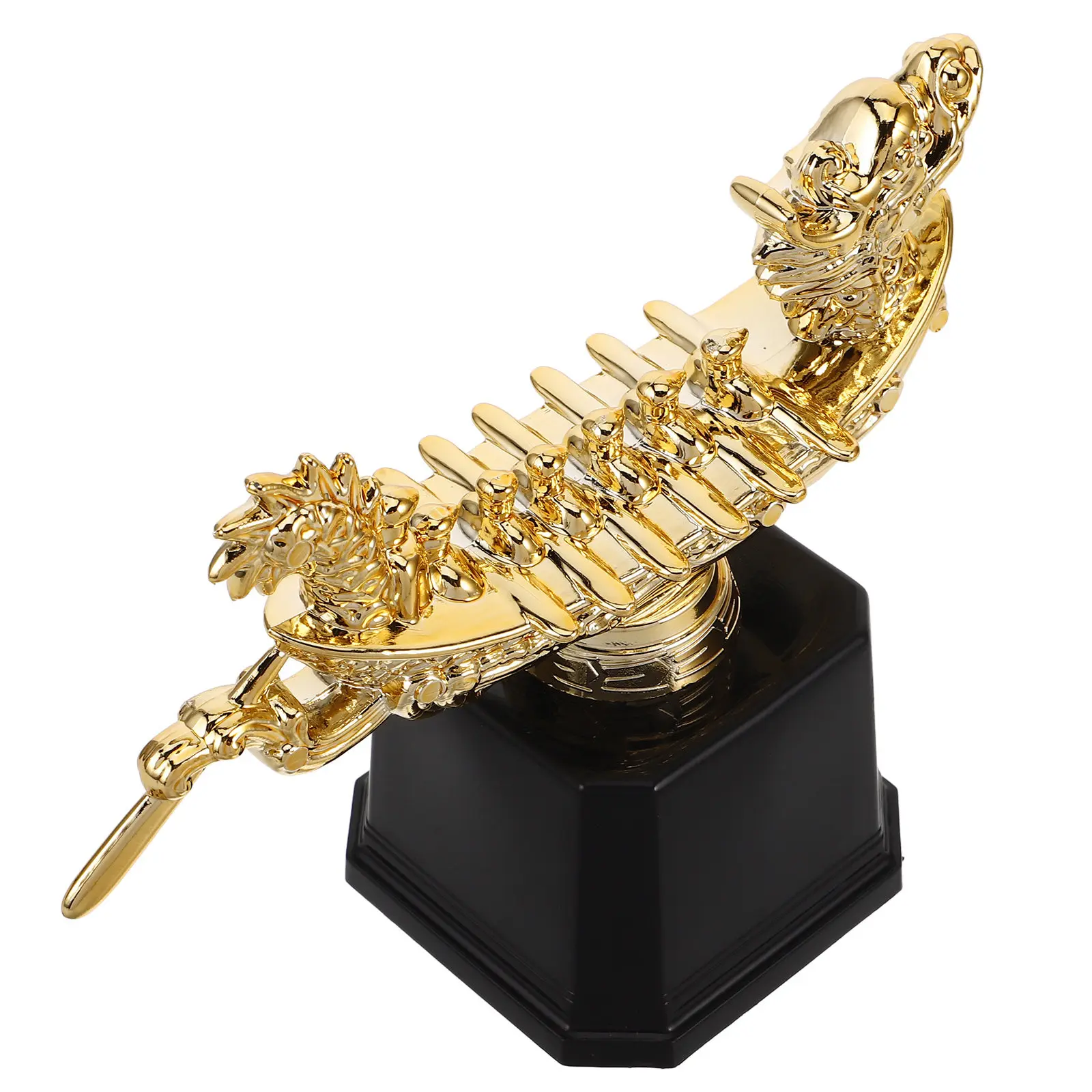 Dragon Boat Trophy Plastic Gold Plated Sports Competition Trophy for Rowing Events Awards School Tournaments Pride