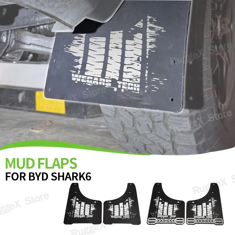 Wheels Mudguard Flaps PE Material For BYD SHARK 6 Four Wheel Splash Fender Guard Mudguards Off-road Upgrade Car Accessories 4PCS