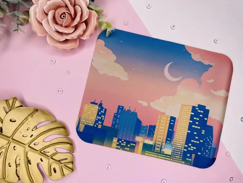 

Cute Kawaii Mouse Pad Tokyo City Pc Gamer Completo Desk Pad Mouse Mat Desk Accessories Mousepads Desktop Gamer Setup Decoration