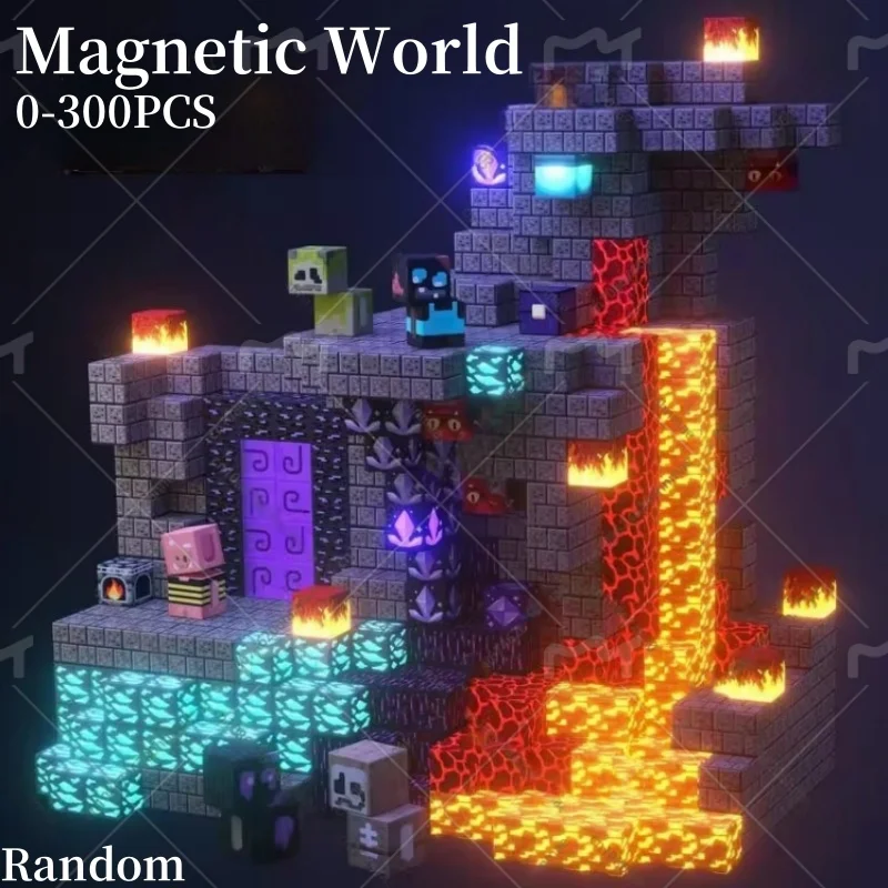 10-300PCS Magnetische Bausteine DIY Spielzeug Bauen Mine Magnet Welt Bau Set STEM Sensorischen Pädagogisches Weihnachten Geschenk spielzeug