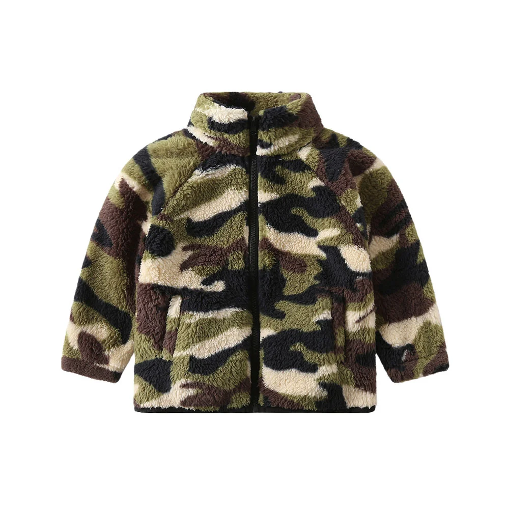 2-7T New Arrival All Printed Fleece Boys Girls Outwear Zipper Jackets Coats Toddler Coats Clothing