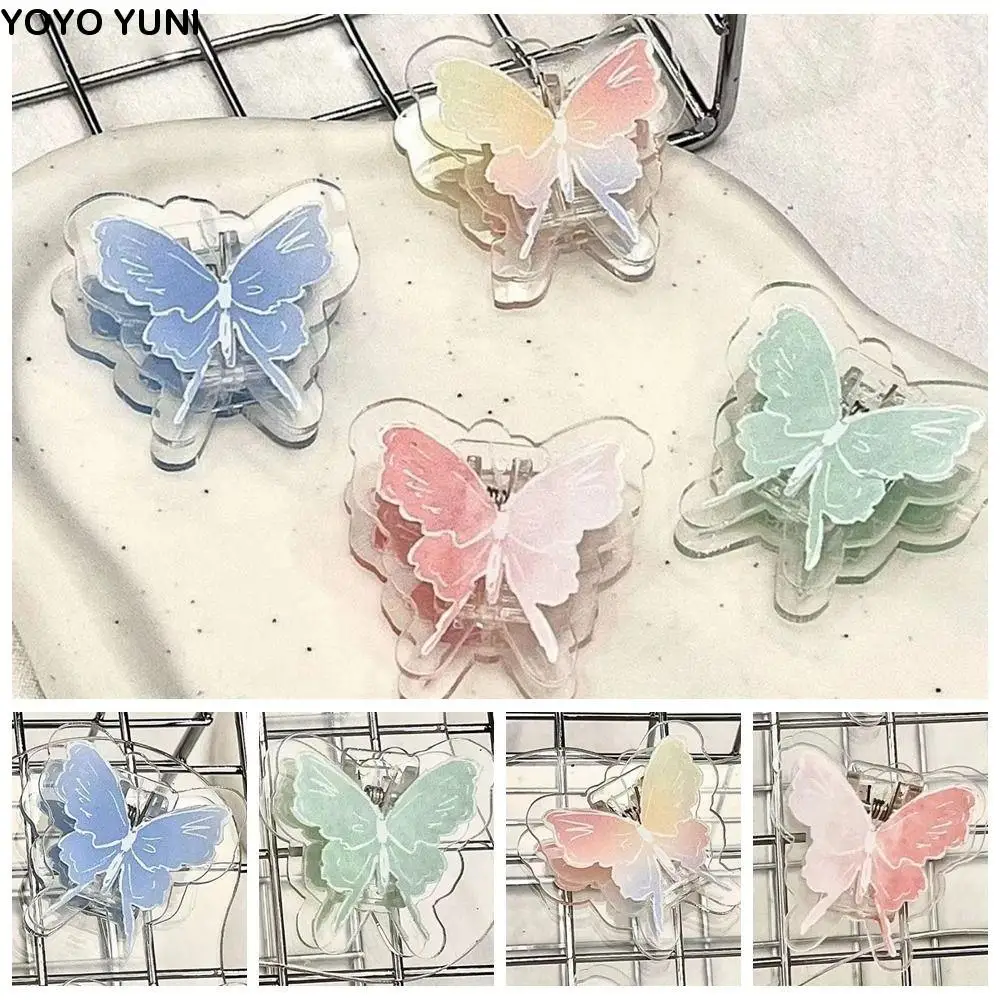 

Mini Gradient Butterfly Acrylic Paper Clip Paperclip Decorative Cute PP Clip Acrylic Ins Cartoon Memo Clip Photo Clamp