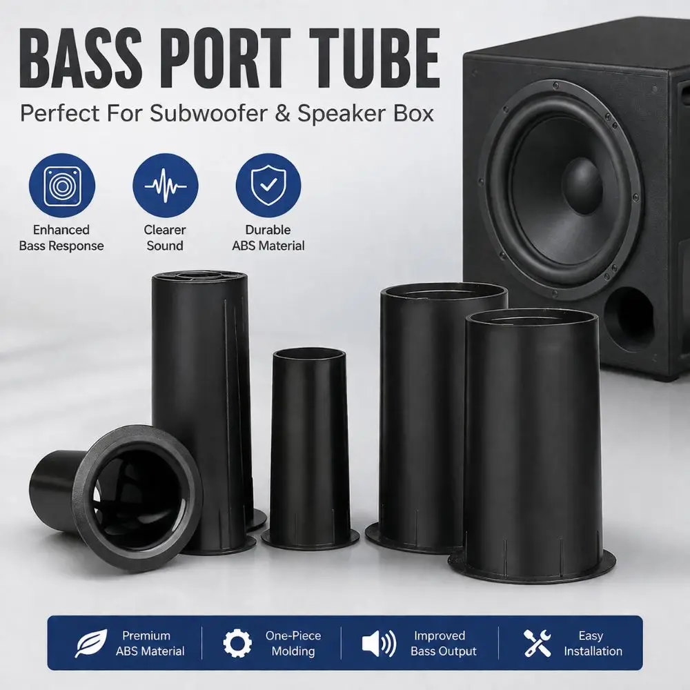 Speaker Vent Accessories Plastic Bass Reflex Tube Black DIY Speaker Port Tube Bass Tube